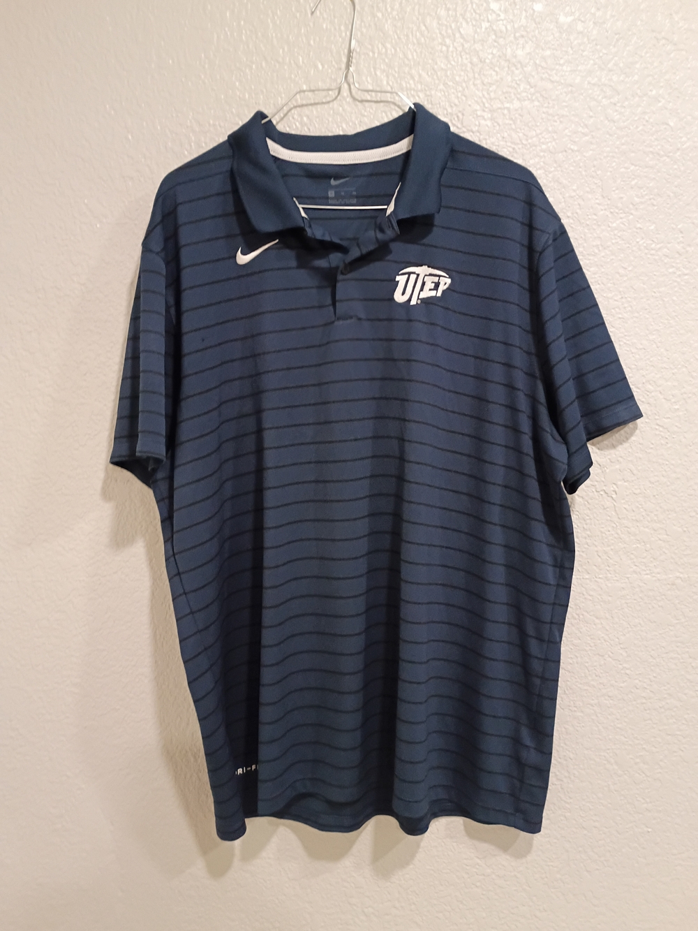 Nike UTEP Navy Striped Polo Shirt